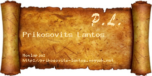 Prikosovits Lantos névjegykártya